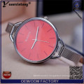 Yxl-799 Fashion Design Silver White Big Dial Thin Slim Analog Alloy Band Quartz Women Ladies Dress Bangle Bracelet Watch